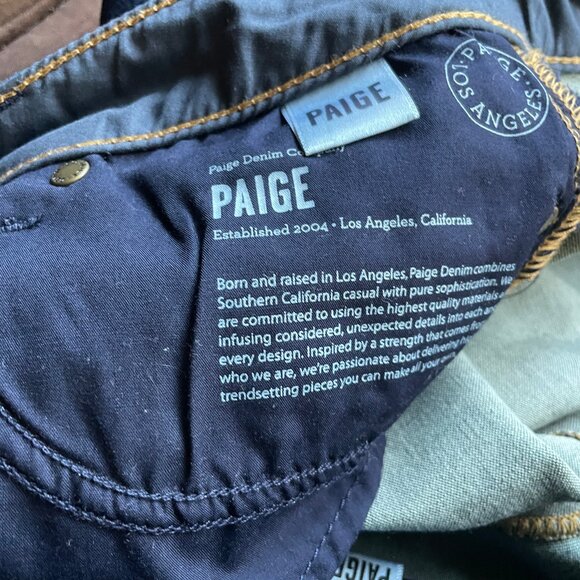 New Paige Denim Skyline Skinny Jeans 32 US x 30.5 Inseam Dark Blue Wash - Picture 5 of 6